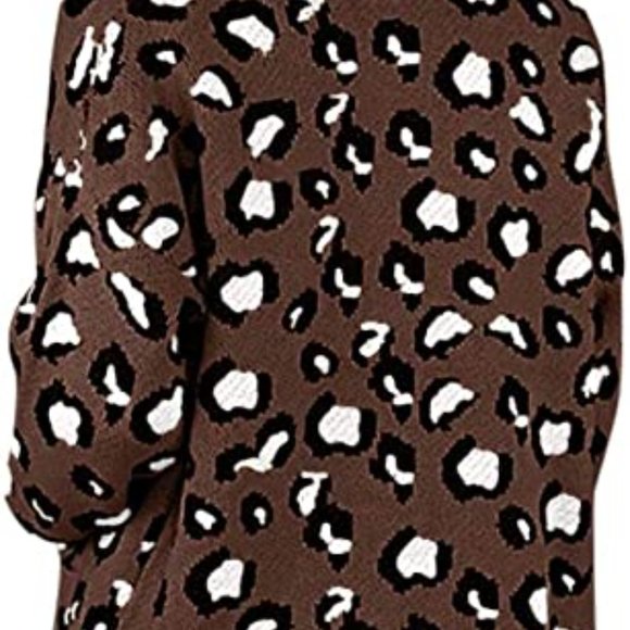 NWT Plus Size Grecerelle Open Front Leopard Print Cardigan Sweater - Size 2XL - Picture 3 of 15
